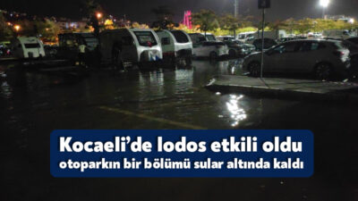 Kocaeli’nin İzmit ilçesinde etkili olan lodos sebebiyle, sahil kısmında bulunan