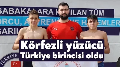 Körfezli yüzücü Emre Fatih Kartal, 14 yaş sporcular arasında 10