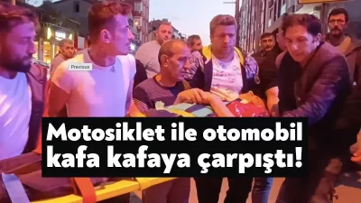 Kocaeli'nin Gebze ilçesinde motosiklet ile otomobilin kafa kafaya çarpıştığı kazada