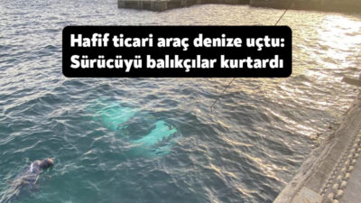 Kocaeli’nin Darıca ilçesinde sürücünün direksiyon hakimiyetini kaybettiği hafif ticari araç,