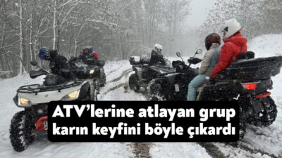 Kocaeli'nin yüksek kesimlerinde etkili olan kar yağışı sonrasında ATV araçlarına