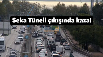 D-100 Ankara İstikametinde meydana gelen trafik kazası nedeniyle uzun kuyruk