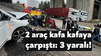 Kocaeli'nin Derince ilçesinde rampadan indiği esnada kayganlaşan yolda duramayan otomobil,