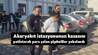 Kocaeli'nin Darıca ilçesinde akaryakıt istasyonunda çelik kasayı kırarak 4 bin