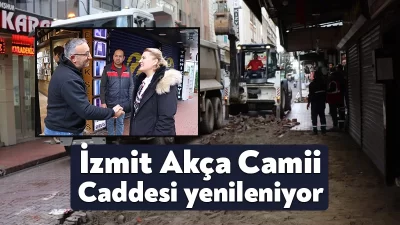 İzmit Belediyesi bir sokağı daha modern görünüme kavuşturmak adına kolları
