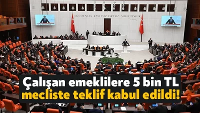 Çalışan emeklilere 5 bin TL ödenmesini öngören teklif maddesi TBMM