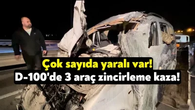 Kocaeli'nin Körfez ilçesinde 3 aracın karıştığı zincirleme trafik kazasında takla