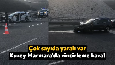 Kuzey Marmara Otoyolu Kocaeli geçişinde 8 aracın karıştığı zincirleme kazada