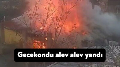 Kocaeli’nin Gebze ilçesinde alev alev yanan bir gecekondu kullanılmaz hale