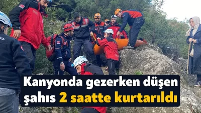 Kocaeli’nin Gebze ilçesinde kanyonda ailesiyle birlikte gezerken düşen ve ayağı
