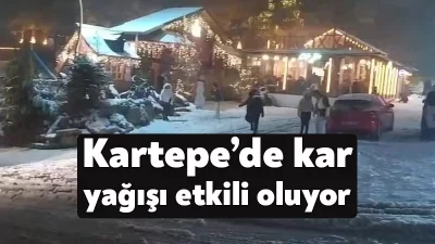 Türkiye’nin önemli kış turizm destinasyonlarından Kartepe’de kar yağışı etkili oluyor.
