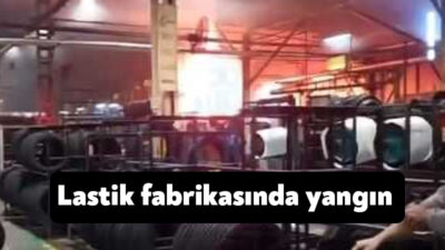 Kocaeli'nin Kartepe ilçesindeki bir lastik fabrikasında çıkan yangın itfaiye ekiplerince