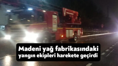 Kocaeli'nin Gebze ilçesinde bulunan madeni yağ fabrikasında çıkan yangın, itfaiye