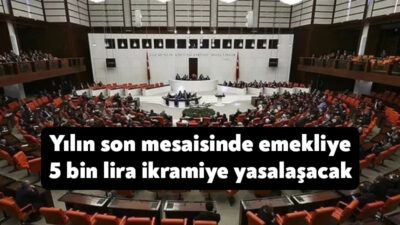 TBMM Genel Kurulu'nda yılın son mesaisinde çalışan emeklilere 5 bin