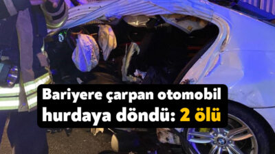 Kocaeli'nin Başiskele ilçesinde bariyere çarparak 100 metre sürüklenen otomobildeki 2
