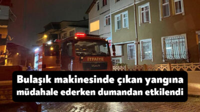 Kocaeli’nin Derince ilçesinde bulaşık makinesinde çıkan yangına müdahale etmek isteyen