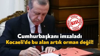 Cumhurbaşkanı Recep Tayyip Erdoğan, Kocaeli'de bazı alanların orman sınırları dışına