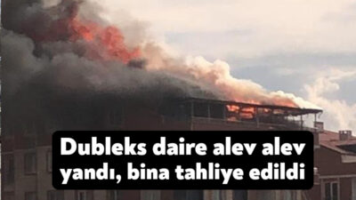 Kocaeli’nin Gebze ilçesinde 6 katlı apartmanın son katında çıkan yangın