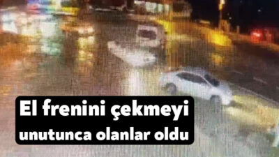 Kocaeli'nin Kartepe ilçesinde akaryakıt istasyonuna giren sürücü, aracının el frenini