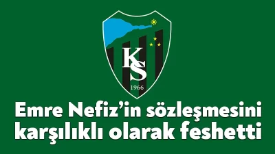 Kocaelispor, 29 yaşındaki yaşındaki orta saha oyuncusu Emre Nefiz’in karşılıklı