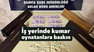 Kocaeli'de polis ekiplerince yapılan denetimlerde iş yerinde kumar oynattığı tespit