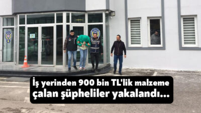 Kocaeli'nin Körfez ilçesinde bulunan iş yerinde 900 bin TL'lik malzeme