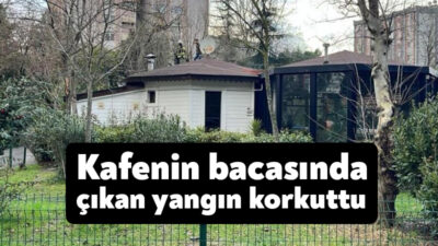 Kocaeli'nin İzmit ilçesinde bir kafenin bacasında çıkan yangın itfaiye ekiplerinin