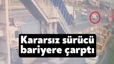 Kocaeli'nin Körfez ilçesinde sürücüsünün yol ayrımında ne tarafa gideceği konusunda