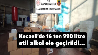 Kocaeli'nin Körfez ilçesinde bir iş yerine yapılan operasyonda 16 ton