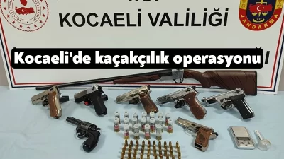 Kocaeli'nin Gölcük ilçesinde yürütülen kaçakçılık operasyonunda 7 tabanca ve ruhsatsız