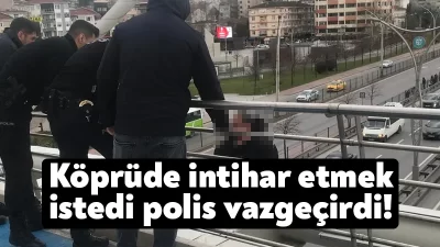 İzmit Mimar Sinan Köprüsü korkuluklarına çıkan bir vatandaş intihar etmek