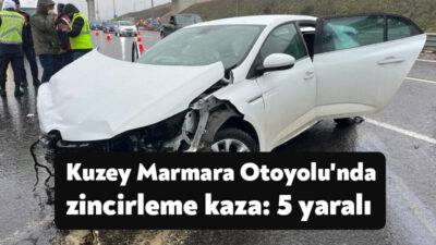Karla karışık yağmurun etkili olduğu Kuzey Marmara Otoyolu Kocaeli geçişinde