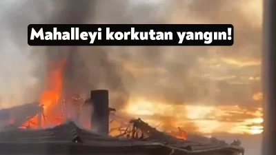 Kocaeli’nin Dilovası ilçesinde 3 katlı binanın çatı katı alev alev