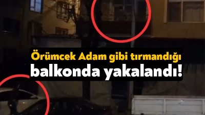 Kocaeli'nin İzmit ilçesinde ev sahibi içerideyken balkona tırmanan hırsız, polis