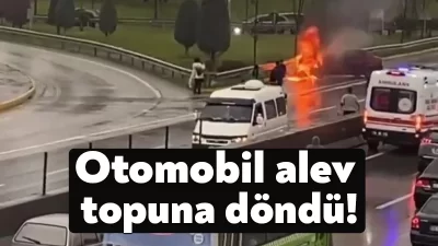 Kocaeli'nin Gölcük ilçesinde sürücünün hakimiyetini kaybettiği otomobil önce bariyere çarptı,