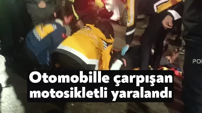 Kocaeli'nin Gebze ilçesinde motosiklet ile otomobilin çarpışması neticesinde motokurye yere