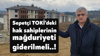 İzmit Sepetçi köyündeki TOKİ binalarının yapıldığı alana giderek açıklamalarda bulunan