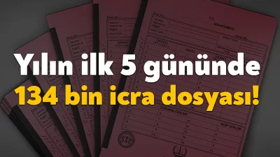 Yeni yılın ilk 5 gününde icra dairelerine gelen yeni dosya