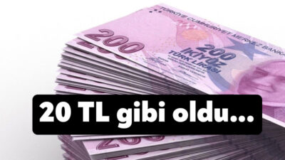 En büyük banknotumuz olan 200 lira, 12 yıl öncesinin 20