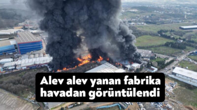 Kocaeli'nin Gebze ilçesinde yangının çıktığı kimyasal fabrikası havadan görüntülendi. Yangına