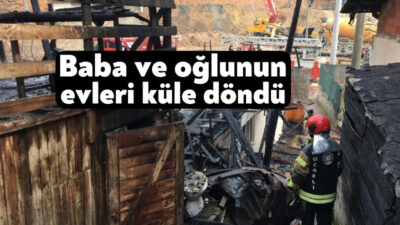 Kocaeli'nin Derince ilçesinde yan yana bulunan baba ile oğlunun evi