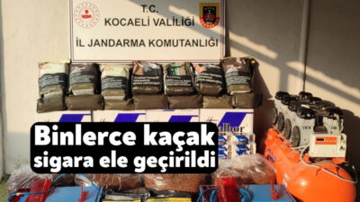 Kocaeli’de jandarma ekiplerince gerçekleştirilen operasyonda binlerce kaçak sigara ele geçirildi