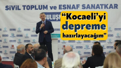 Derince’de esnaf ve sanatkârlarla bir araya gelen Başkan Büyükakın, birinci
