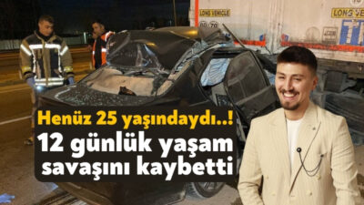 Kocaeli'nin Başiskele ilçesinde bariyere çarptıktan sonra tırın altına giren otomobilin
