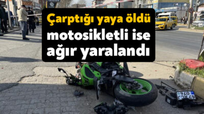Kocaeli’nin Gölcük ilçesinde otomobile çarptıktan sonra savrulan motosiklet önce taksi
