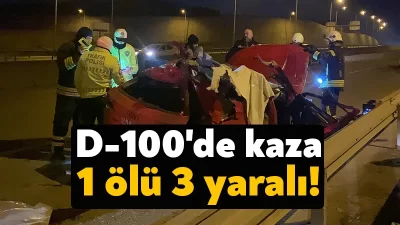Kocaeli D100 Karayolu'nda arızalanan çekiciye çarpmamak için orta şeride geçen