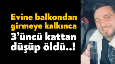 Derince'de evinin anahtarını unutunca evinin balkonuna geçmek isteyen Turgaycan Kanat,