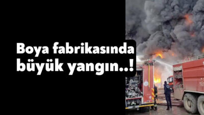 Kocaeli'nin Gebze ilçesinde boya üretimi yapıldığı öğrenilen tesiste yangın çıktı.