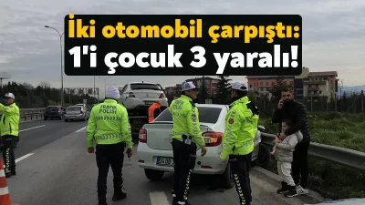 TEM Otoyolu Kocaeli geçişinde iki otomobilin çarpışması neticesinde meydana gelen