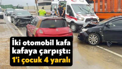 Kocaeli'nin Darıca ilçesinde 2 otomobilin kafa kafaya çarpışması neticesinde meydana